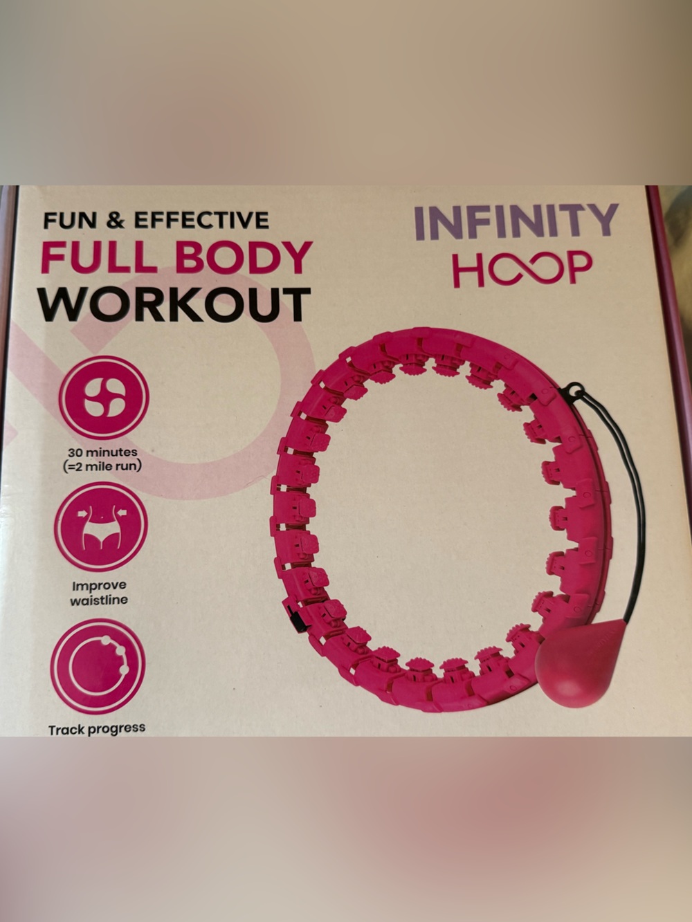 Adjustable Pink Fitness Hoop with Massage Nodes